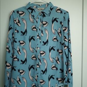 Blouse cats print XS